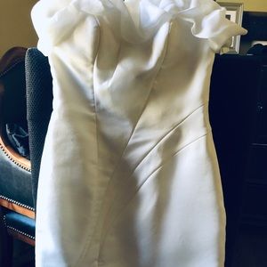 White Strapless Ruffle derail dress size 2